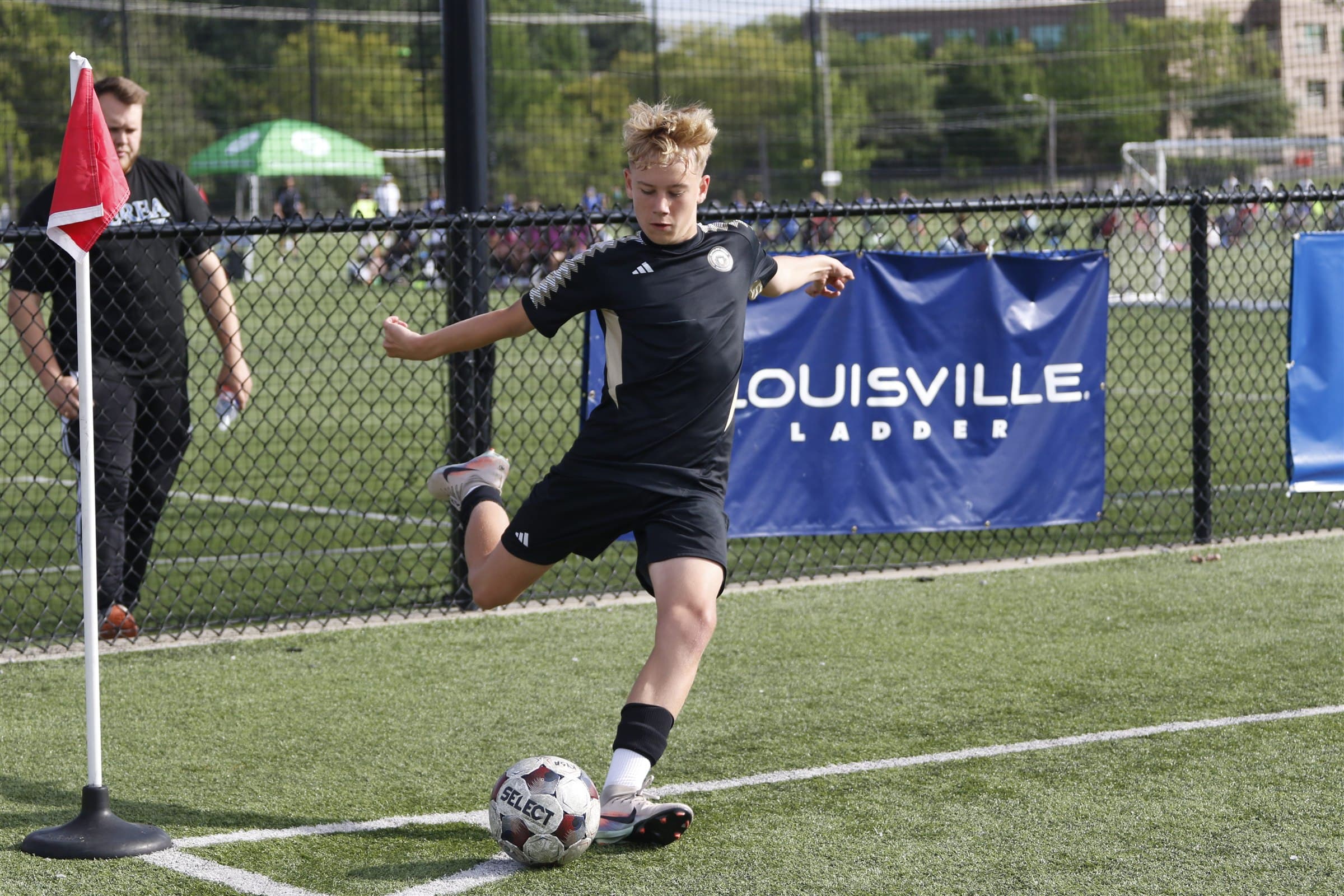Soccer player competing on the field